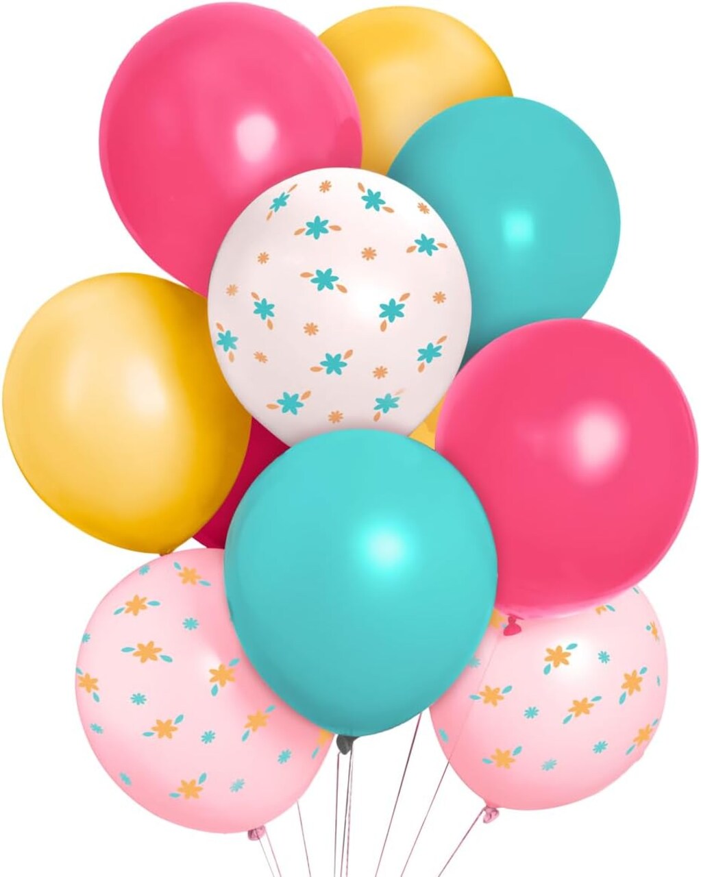 Party Decorations Italian Summer Latex Balloons(White, Carribean Blue, Macaroon Pink, Flamingo Red, Lemon)